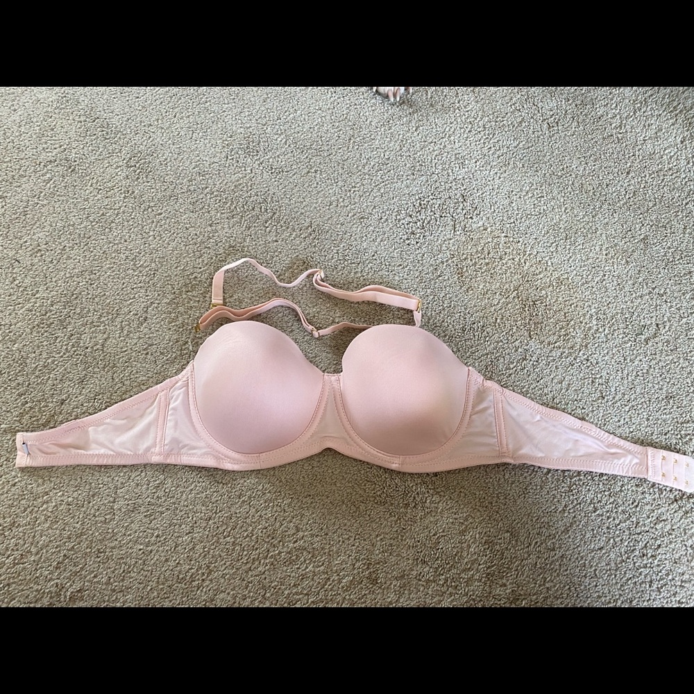 Pink strapless bra
